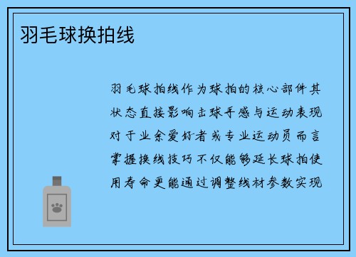 羽毛球换拍线